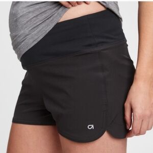 Gap Fit Black Maternity Full Panel Athletic Jogging Shorts Size Large